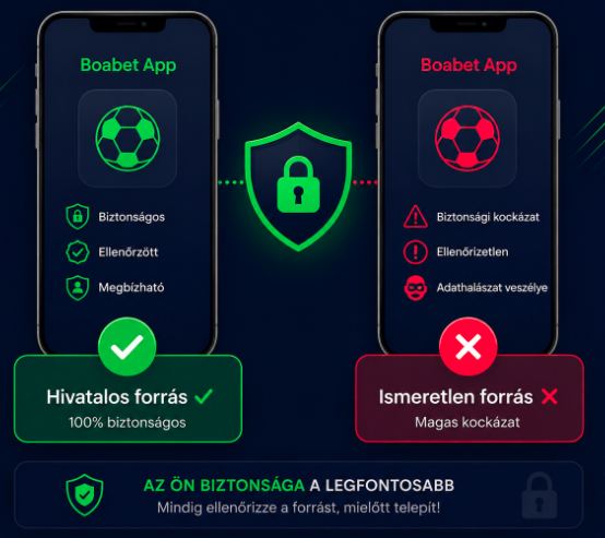 Hivatalos és ismeretlen forrású Boabet app összehasonlítása – biztonsági figyelmeztetés