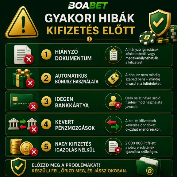 Gyakori hibák Boabet-kifizetés előtt
