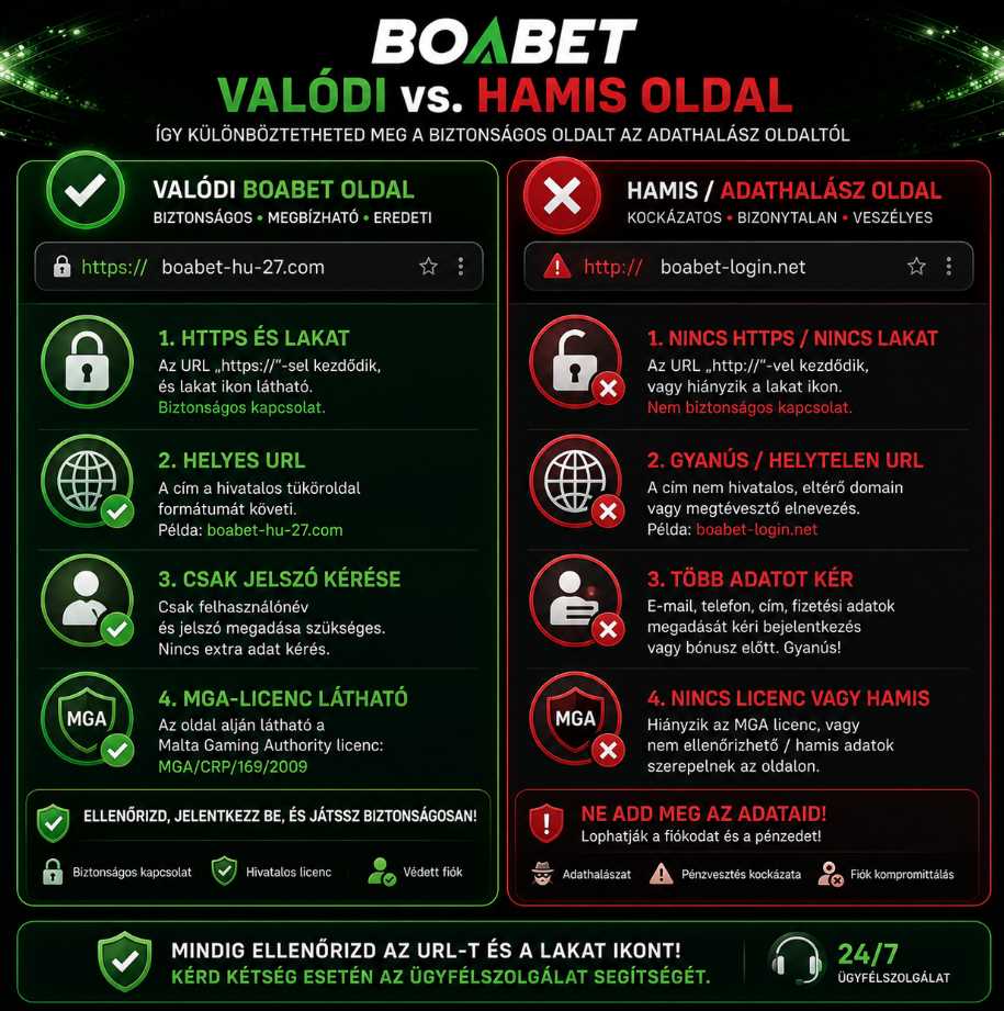  Valódi és hamis Boabet oldal megkülönböztetése
